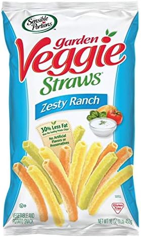 Sensible Portions Garden Veggie Straws, Zesty Ranch, 16 Ounce