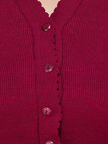 Image of Women Winter Wear V-Neck Half Sleeves Regular Fit Woollen Blouse