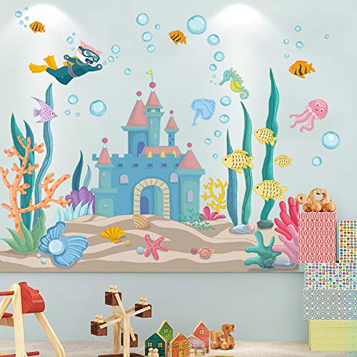 Vinilo decorativo 3D océano para pared y cristal miniatura 2