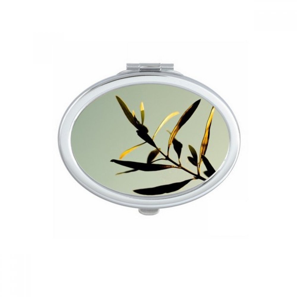 Miroir compact de poche plante feuille sombre miroir de maquillage portable