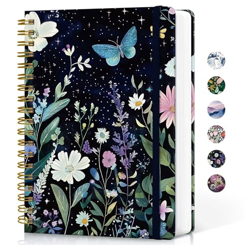 Taja Spiral Notebook for Work Thick Hardcover Lined Journal for Note Taking