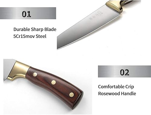 Miniatura 5 de Juego de cuchillos de pescado de chef/carnicero, cuchillo forjado a mano de acero de alto carbono para cocina, camping, barbacoa