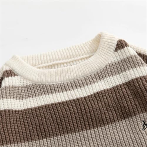 Men Fall Winter Sweaters Stripe Knit Pullover Sweater3