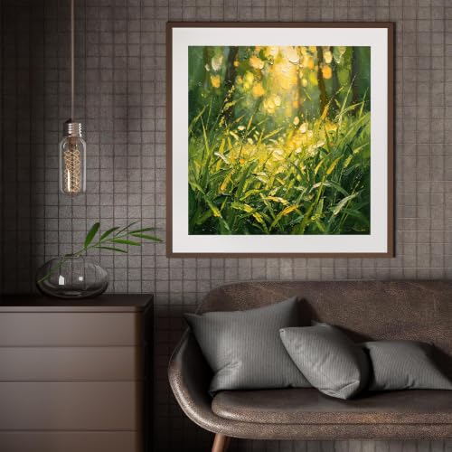 Tableau forêt herbe sauvage dorée KUUFUUT, ambiance nature pour chambre - 2
