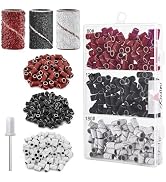 Kredioo 210 Pcs Sanding Bands for Nail Drill Bits #80#120#180 Grit with Electric 3/32 Mandrel Dri...