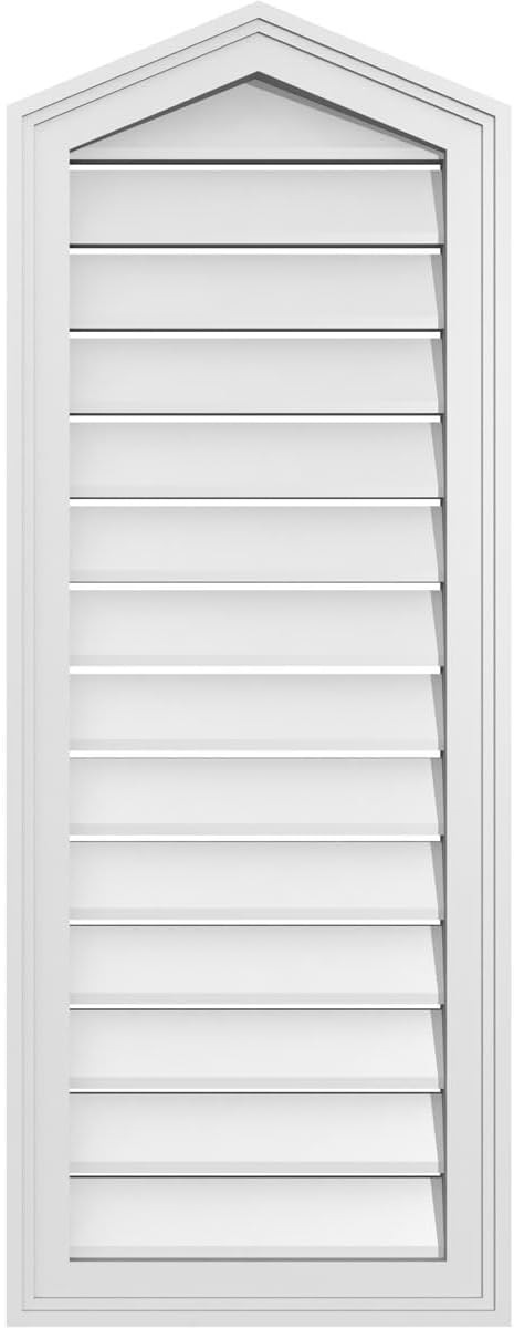 GVSPE16X4202SF-05 Peaked Top Brickmould Frame, Primed Tan Signature Series Surface Mount Gable Vents, 16-in. W x 42-in. H, Unfinished