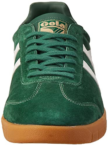 Image of Gola Hurricane Suede, Men's Sneaker, Evergreen Off White Gum Green, 8 US