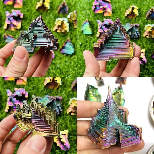 Cristal de bismuto bruto en torre rascacielos mineral de energía para decoración de brujas 100g 4