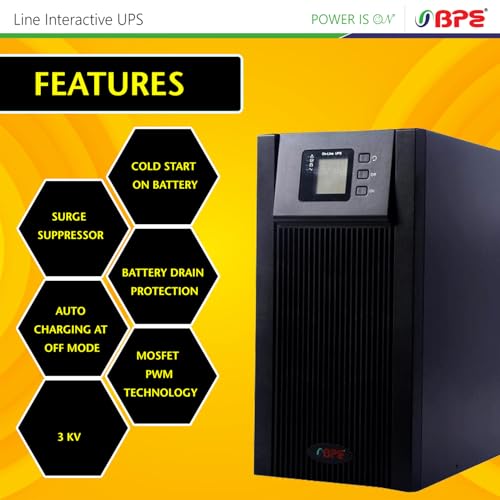 Image of BPE UPS MF1103B8 3 kVA Power Backup & Protection | 8 Batteries (7 Ah Each) | Advanced LCD Display | Automatic Voltage Regulation (AVR) | Overload & Short Circuit Protection
