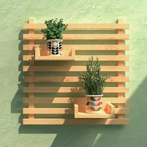 Painel de Madeira Floreira Modular Suporte Parede Suspenso Jardim Vertical Horta