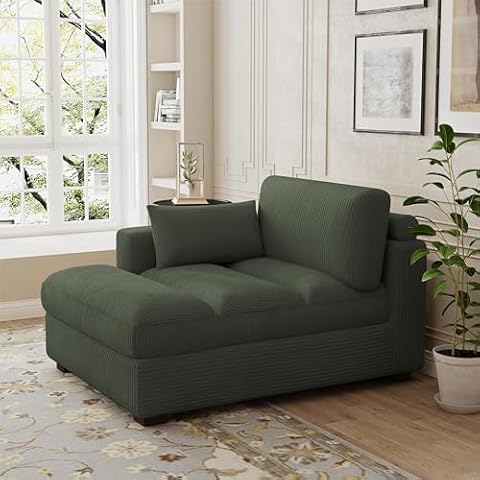 UIXE Oversized Corduroy Chaise Lounge Cover