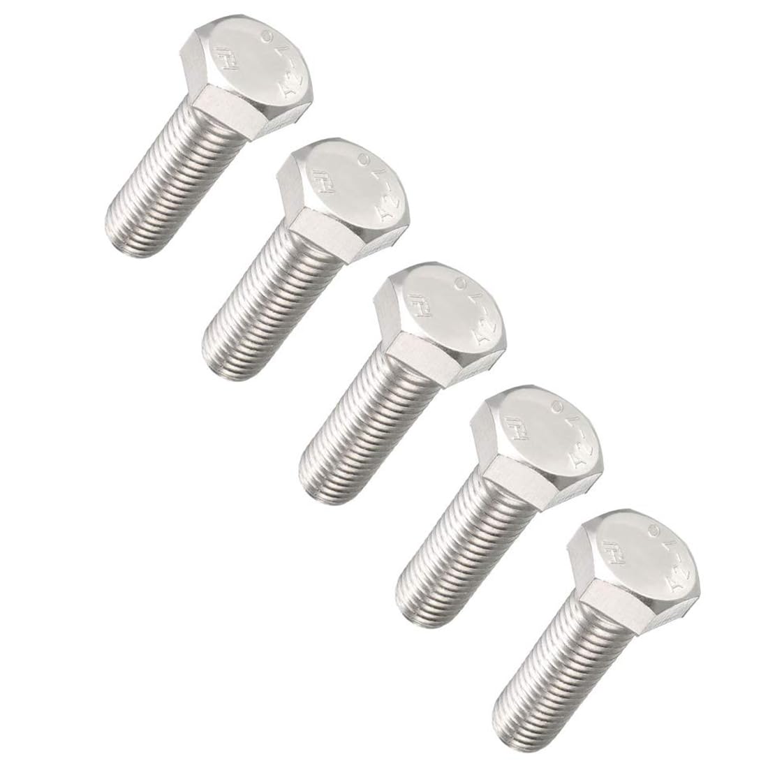 TA-VIGOR M12 x 40mm 5 Pack, 304 Stainless Steel Hex Head Bolts, Heavy Duty M12 Bolts for Automotive, Machinery, Metalwork, Construction