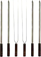Kit 6 Espetos Artesanais Inox P/Churrasco
