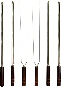 Kit 6 Espetos Artesanais Inox P/Churrasco