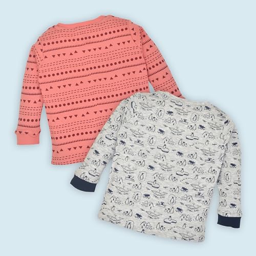 Image of LuvLap Baby Boys Regular Fit 100% Cotton Full Sleeve Boys T-Shirt, Pack of 4