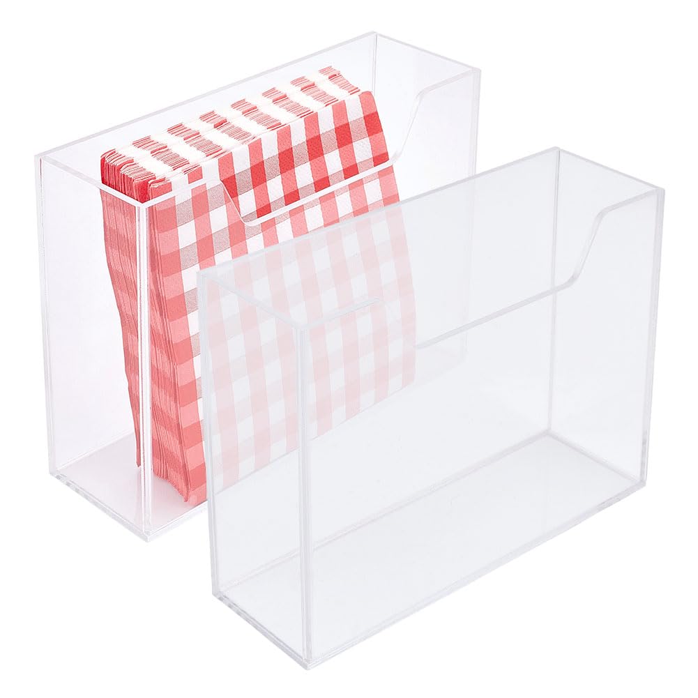 Porte-serviettes acrylique transparent x2 pour table et cocktail