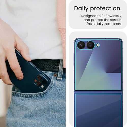 Image of ArmourPro Back Screen Protector for Samsung Galaxy Z Flip 7, Premium Ultra Thin TPU Back Membrane Guard, Bubble-Free, Edge to Edge Coverage, Fingerprint Friendly | Crystal Clear, 1 Pack
