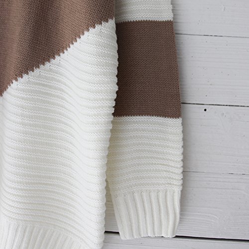 Shermie 43246-16096 Women Long Sleeve Crew Neck Pullovers Stitching Color Loose Knitted Sweaters thumb #5