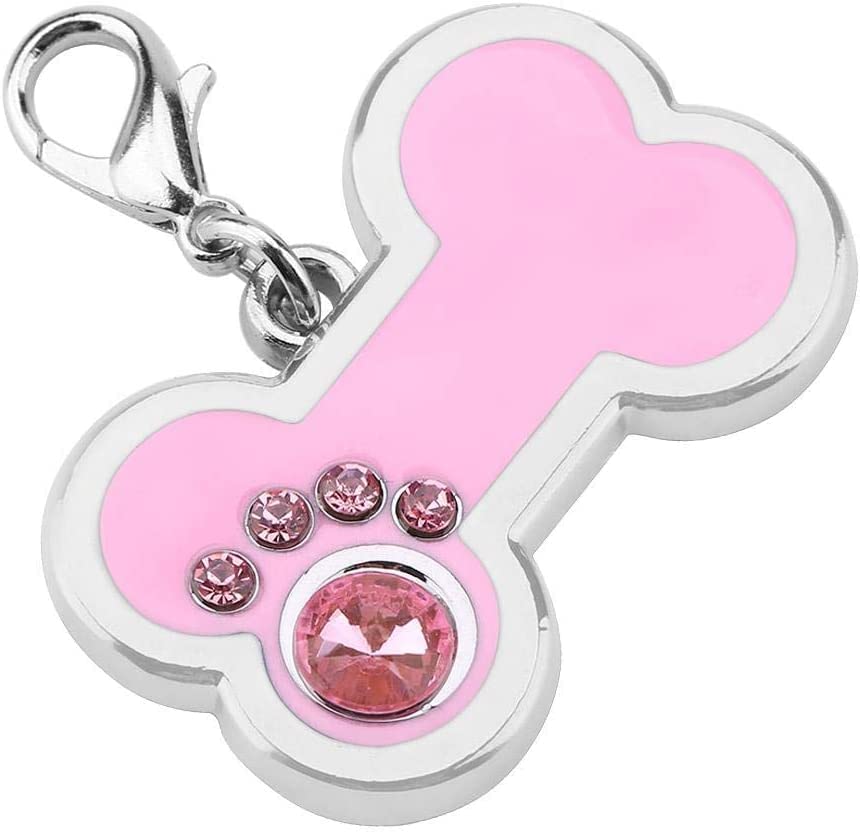 RvPaws Pet ID Tags - 1 Piece Beautiful Bone Charm Alloy Personalized Dog/Cat Neck Charm for DIY Necklace Making | Best Gift for Your Pets (Pink) (B0BR3H5ZX3) Amazon Price History, Amazon Price Tracker