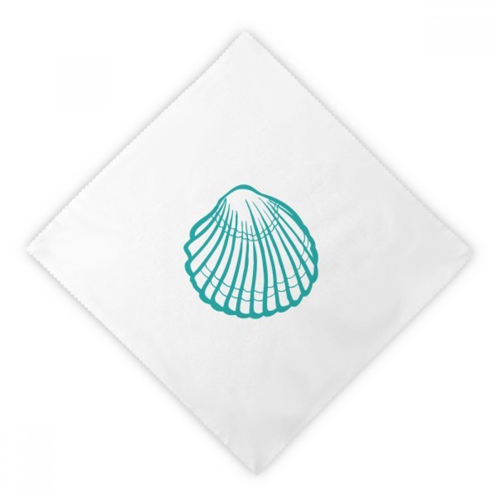Serviettes en tissu pétoncle vie marine lavables dîner vert blanc
