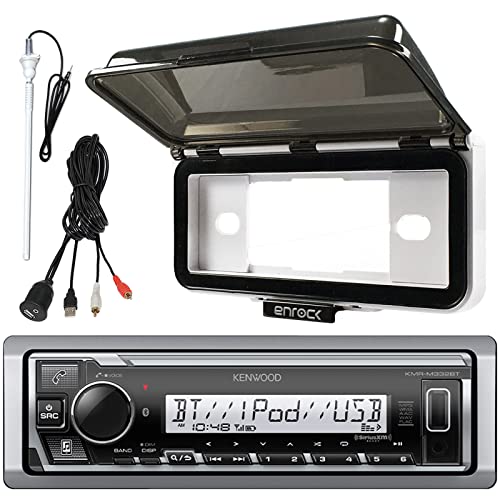 Kenwood KMR-M318BT C_bV}{[gI[fBI Bluetooth USBV[o[ hیJo[ohR{ Enrock USB/AUXRCAC^[tFCX}EgP[u + 45C` WIAei}Xg FB
