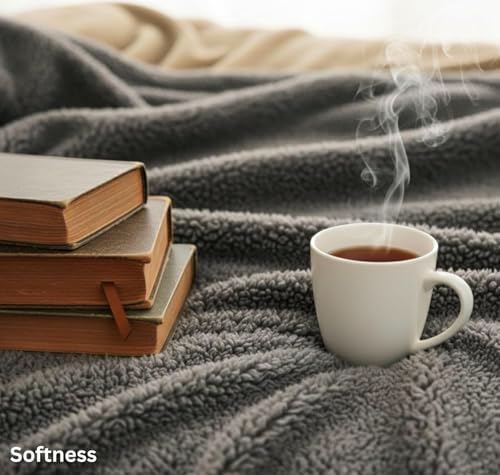 Image of SANMARINO Summer Sherpa Blanket AC Blanket | 350 GSM, Ultra-Soft & Cozy Single Bed Blanket (223x142 cm, 1100 g) | Warm Winter Blanket for Bedroom (Beige, Single 1.1Kg)