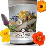 Gourmet Edible Mix – 22,000 Premium Seeds for Planting – Fresh Culinary Flowers & Herbs – 2026 Season – 4 Ounce Pouch