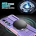 Yarxiawin Phone Case for Samsung S23 with Ring Stand Magnetic Black fits Wireless Charger, Camera Lens Protector Cover for Samsung Galaxy S23 Case Shockproof Anti-Slip (Purple)