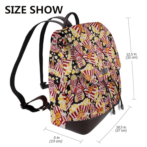 Sac à dos en cuir imprimé popcorn : rangez vos affaires avec style sans mal de dos - 2