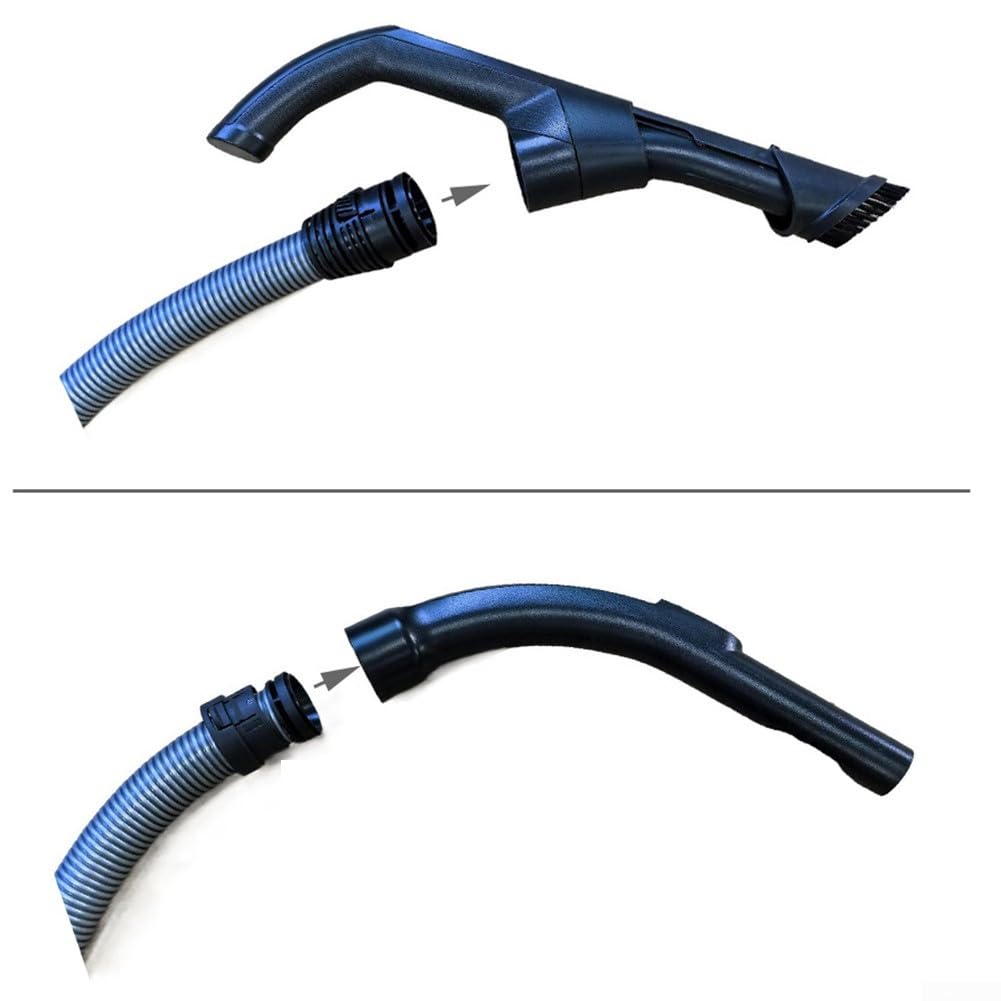 Tubo flessibile da 2 metri con manico per aspirapolvere Miele per aspirapolvere C1 Junior Ecoline, C2 & S Series, diametro 38 mm, con tubo girevole e regolazione variabile di aspirazione (tubo +