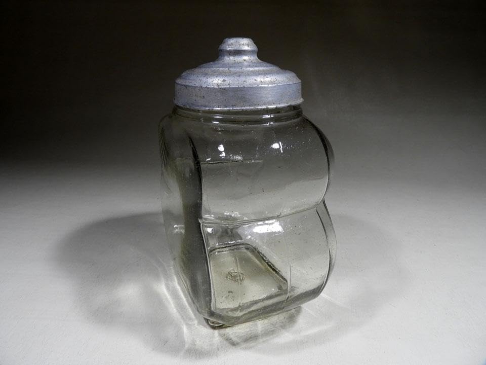 Amazon.co.jp: 珍 駄菓子屋 硝子瓶 瓢箪型 アルミ蓋 高さ22cm 気泡硝子