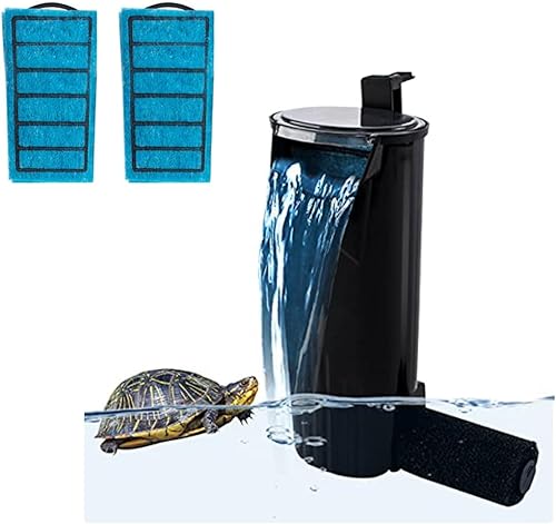 Bomba limpia de agua de flujo interno para acuario con 2 filtros de filtración efectiva Filtro de cascada de bajo nivel para tanque de tortugas