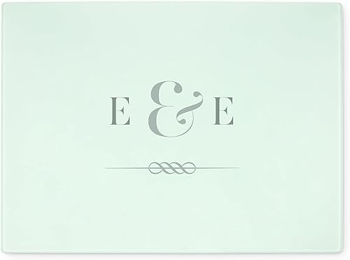 Weddingstar Tabla de cortar de vidrio cuadrada transparente personalizable de 15 x 11 pulgadas, escritura clásica Weddingstar Tabla de cortar de vidrio cuadrada transparente personalizable de 15 x 11 pulgadas, escritura clásica