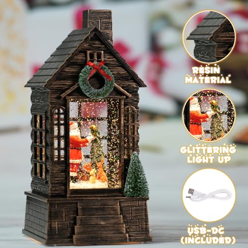 Linterna de globo de nieve con purpurina giratoria ideal para regalo navideño 4