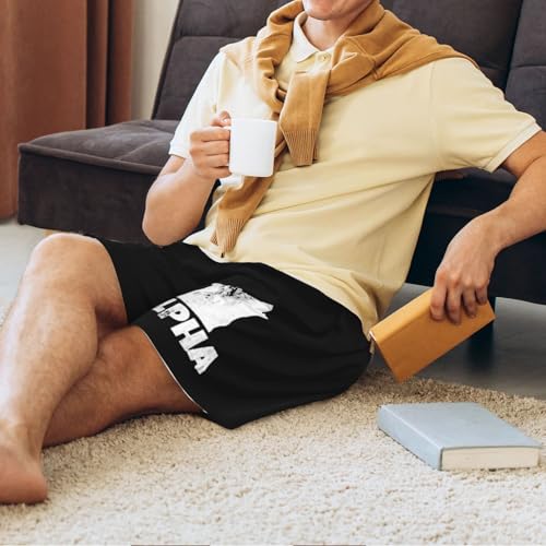 Alpha Lone Wolf Pajama Shorts for Men, Men's Pajama Bottoms, Sleepwear for Summer4