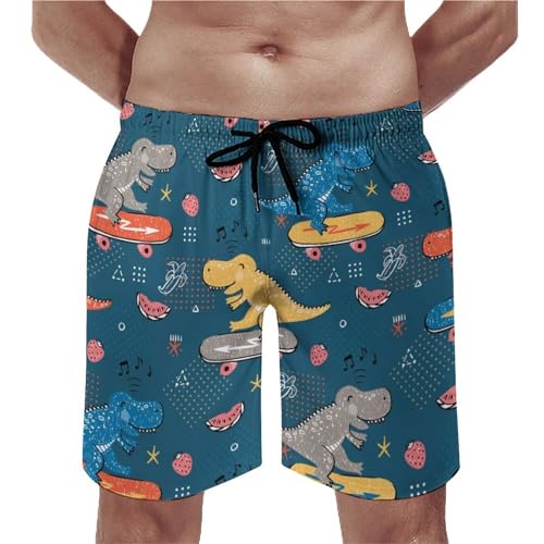 Short de bain homme dinosaure UMENG taille S avec poches et cordon