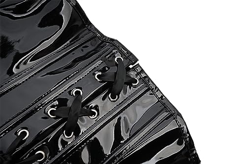 bslingerie Womens PVC Leather Underbust Waist Training Body Shaper Bustier Corset Top4