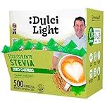 Dulcilight Dolcificante Stevia Zero 500 Bustine Sapore Naturale 100% | 1gr = 10gr di zucchero | Senza Glutine Keto Vegan Non OGM Zero Calorie | Senza Xilitolo o Eritritolo