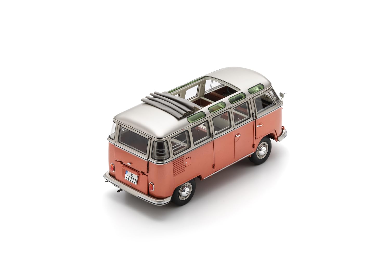 Schuco 1:18 VW T1 Camper Orange/Weiß Dach DC - Hochwertiges Diecast Modellauto im Maßstab 1:18, Modellauto, 1:18, Auto, Sammlermodell