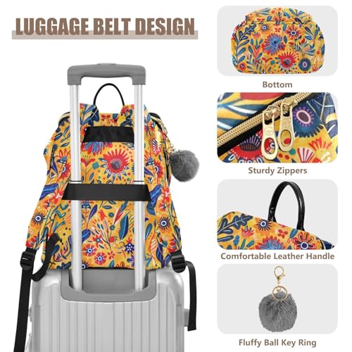 KLL Colorful Abstract Folk Art Backpacks for Women Cute Waterproof College Bookbag Daypack for Gym Work Travel4