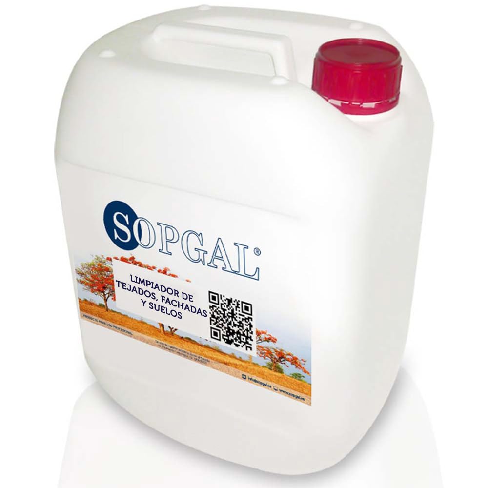 Limpiador de Humedades para Tejados, Fachadas y Suelos (25 ltr) - Elimina en profundidad las manchas de vegetación y por el paso del tiempo - Sopgal