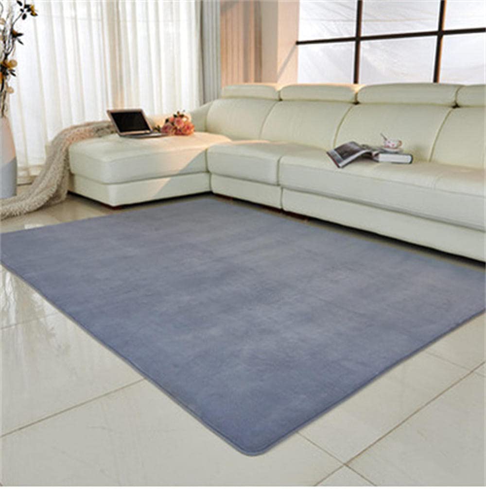 Tapis salon moderne moelleux poils courts grand tapis chambre bébé LUNEZY gris