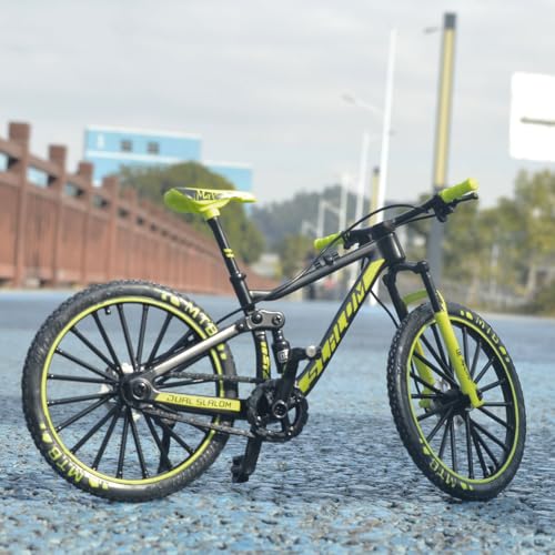 Ailejia Mountain Bike Toy Mini Cake Topper Dirt MTB Bicycle Ornament Vehicles Model Cake Toppers Road Model Downhill Bikes BMX Decoration Crafts for Home (Black Green)
