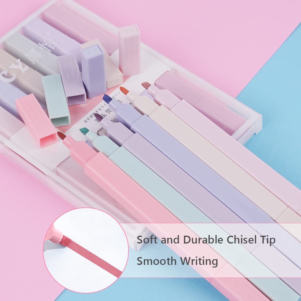 Evidenziatori Vicloon A 6 Colori Pastello - Pennarelli Fluorescenti, Non Sbiadiscono, Per Scuola E Ufficio - Foto 2