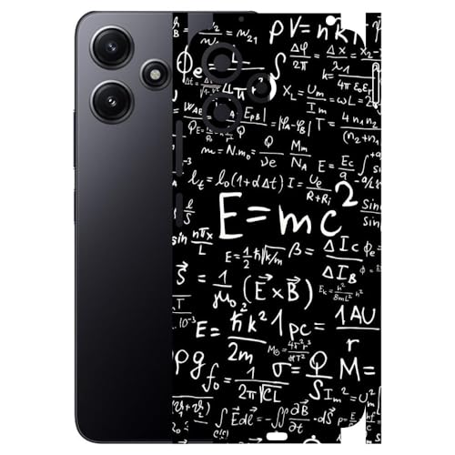Image of AtOdds - Full Body Back Screen Guard Protector Film - Lamination Wrap Skin Sticker Compatible with REDMI 12 (5G) | Scratchproof Matte Finish (Design - E=mc2)
