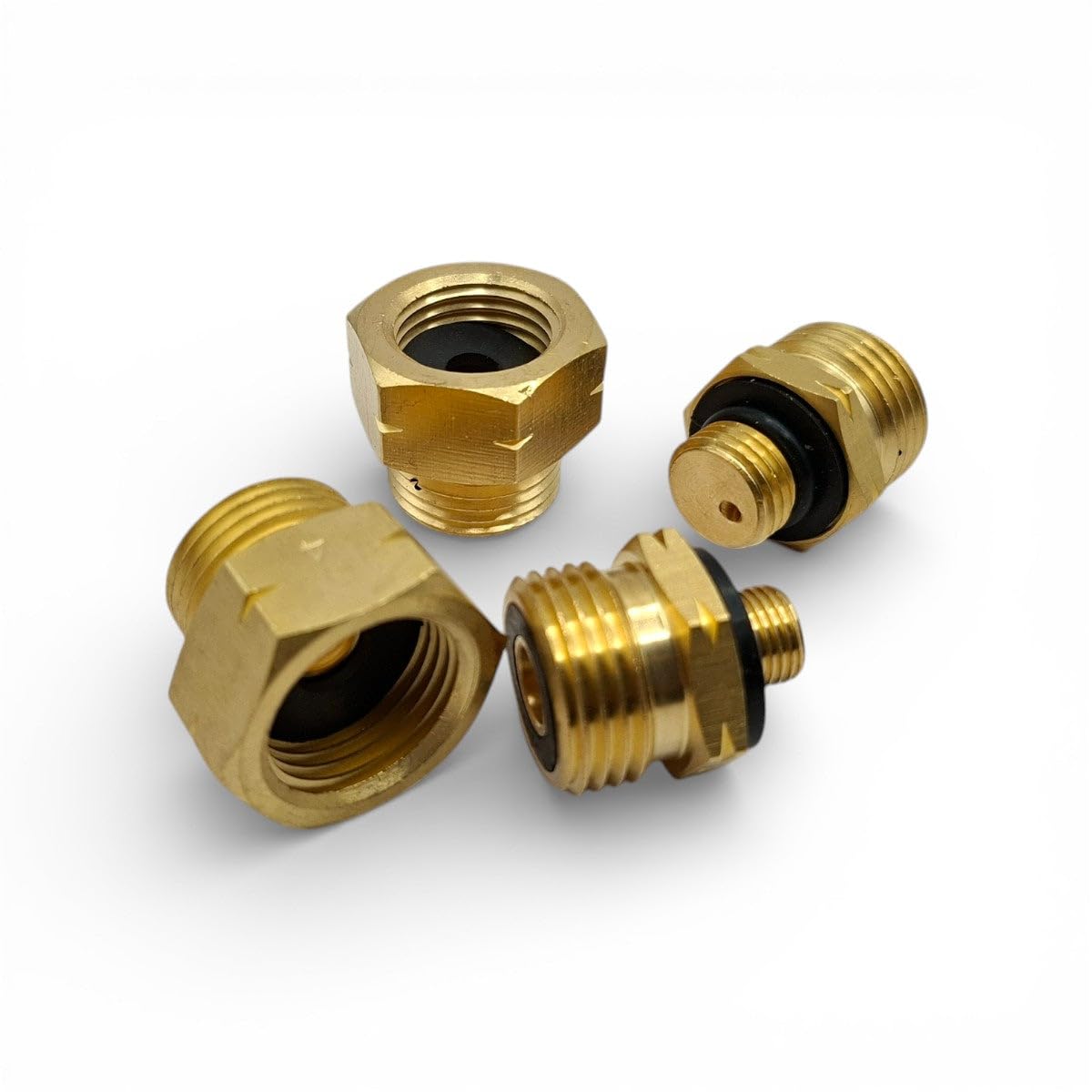 Set di adattatori per bombole di gas GPL (4 pezzi) con custodia – adattatori europei di riempimento per regolatore di pressione tedesco G.12/KLF
