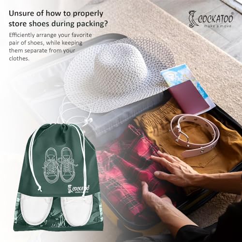 Image of Cockatoo Shoe Bag for Travel & Storage, Women & Men, Travelling Shoe Storage Bag, Shoe Storage Organizer Bag - Pack of 6 Shoe Pouch(13 x 17.32 Inch)