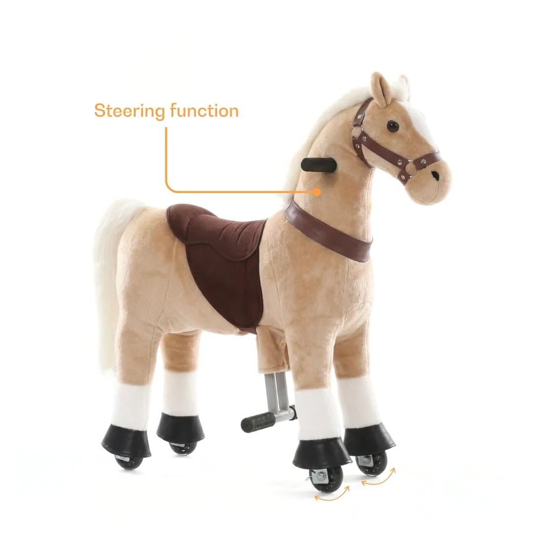 Reitpferd auf Rollen Klein, 3-5 Jahre, Schaukelpferd, Beige