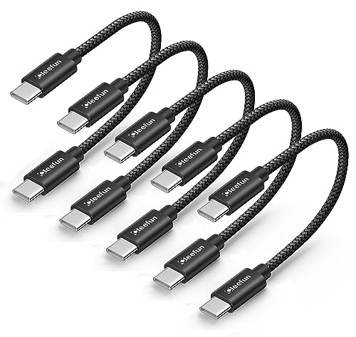 Image of CLEEFUN USB C to USB C Cable 1ft, 5-Pack C to C Cable Fast Charging 60W | Type C Charger for iPhone 17 16 15 Pro Max /Plus, Samsung Galaxy S26 S25 S24 Ultra, iPad /MacBook USBC to USBC Cord