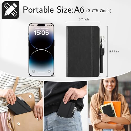 Carnet de poche A6 pour ne plus perdre vos idées compact 416 pages en cuir